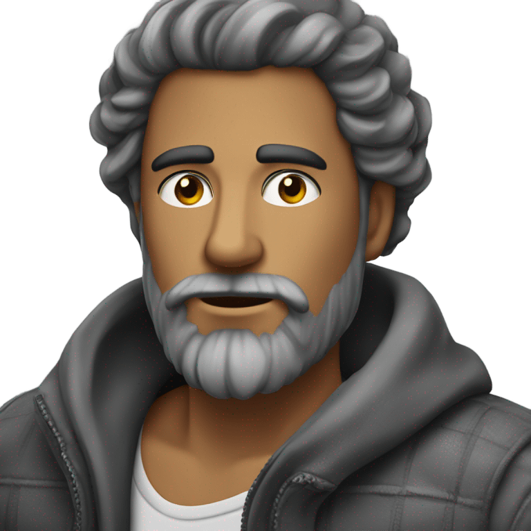 Hombre CAPELLI GRIGI con barba emoji