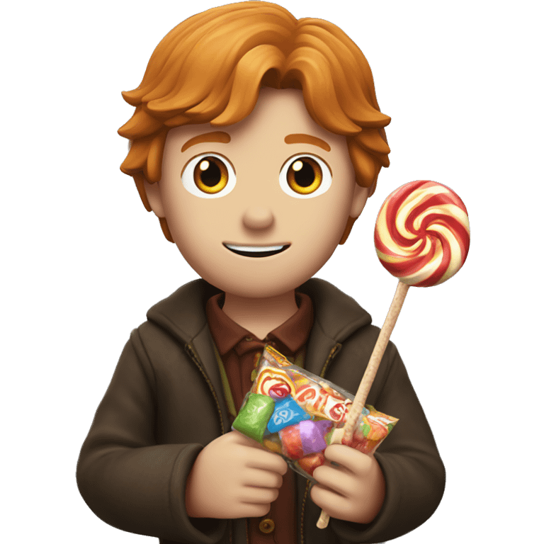 Ron Weasley holds a candy in his hands emoji