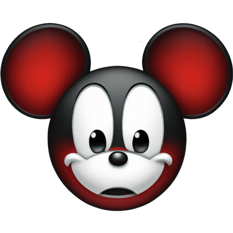 Angry Mickey the mouse with red eyes emoji