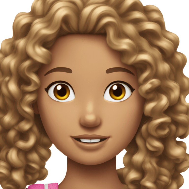 girl with curly hair brunette barbie girl emoji