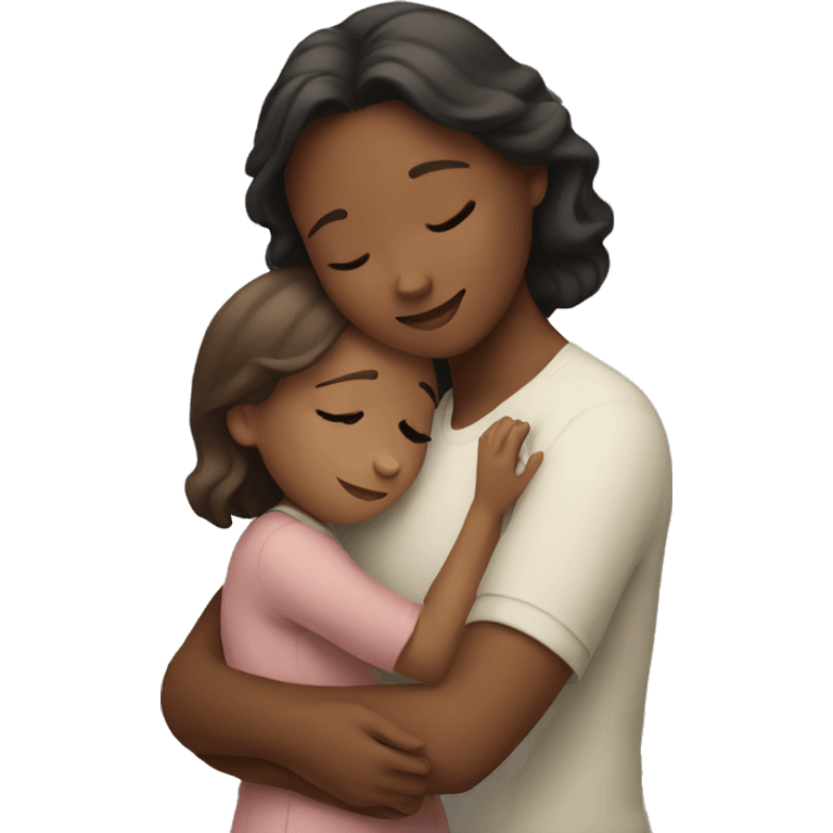 Girl hugging child emoji