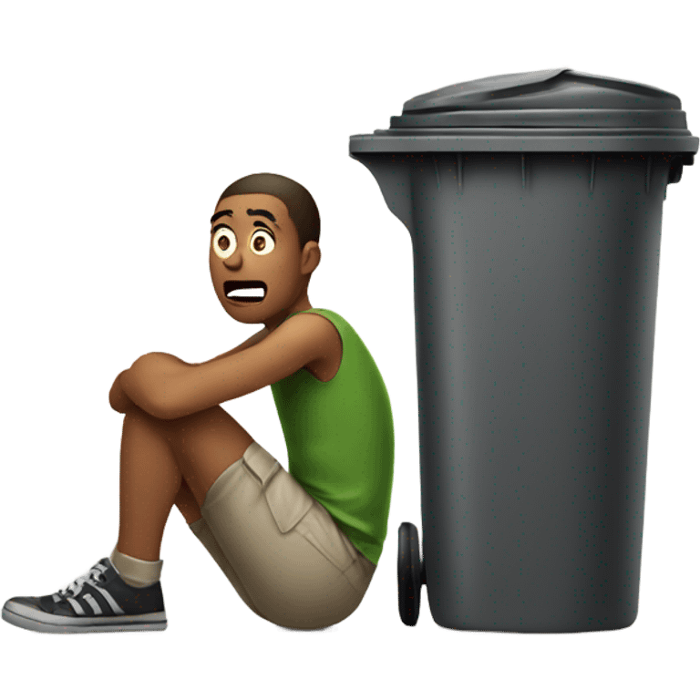 A man that has been throw in a bin  emoji