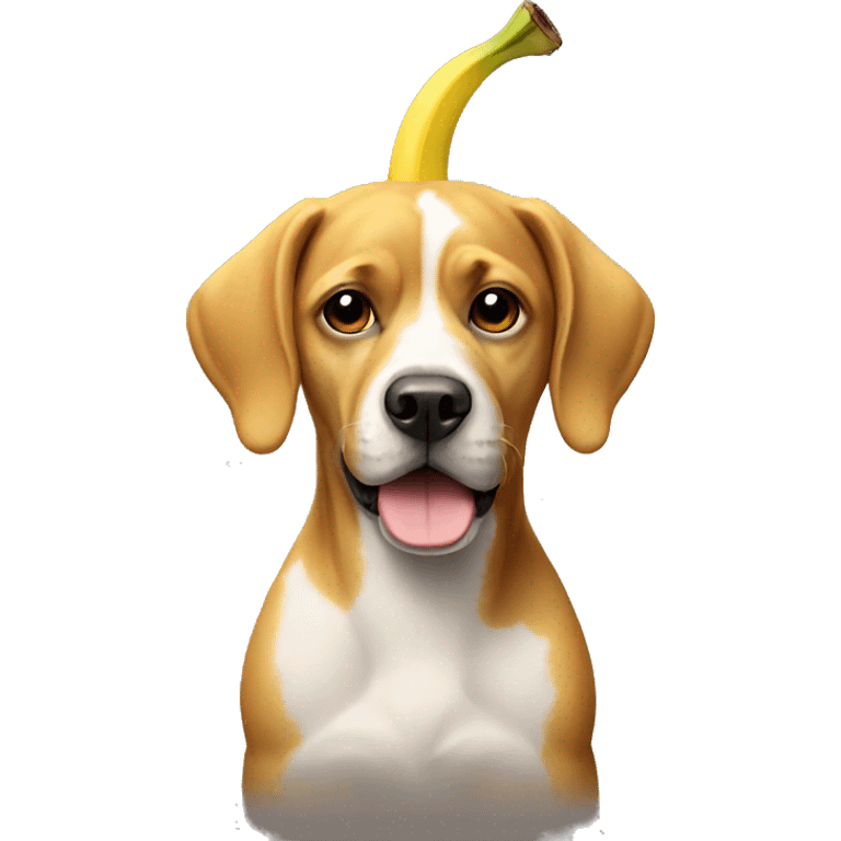 dog wearing a banana  emoji