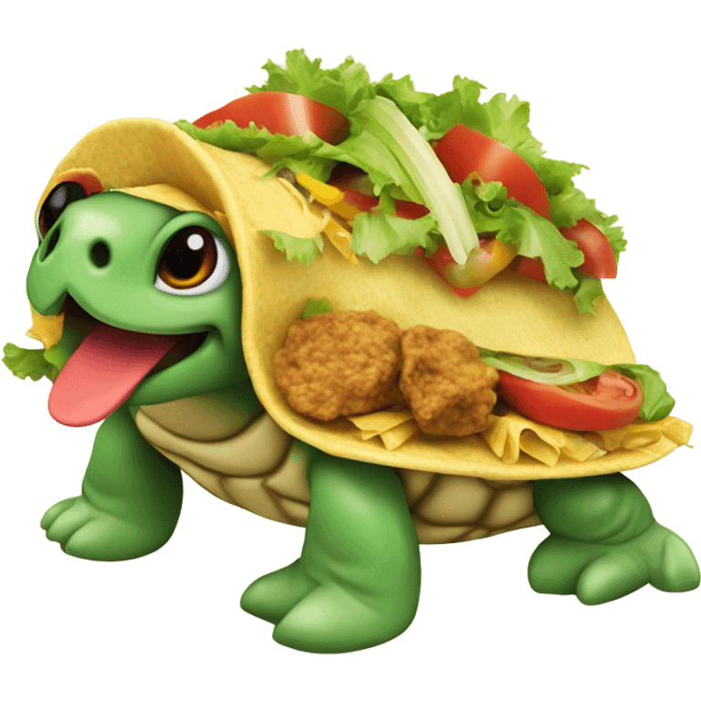 Turtle eating taco emoji