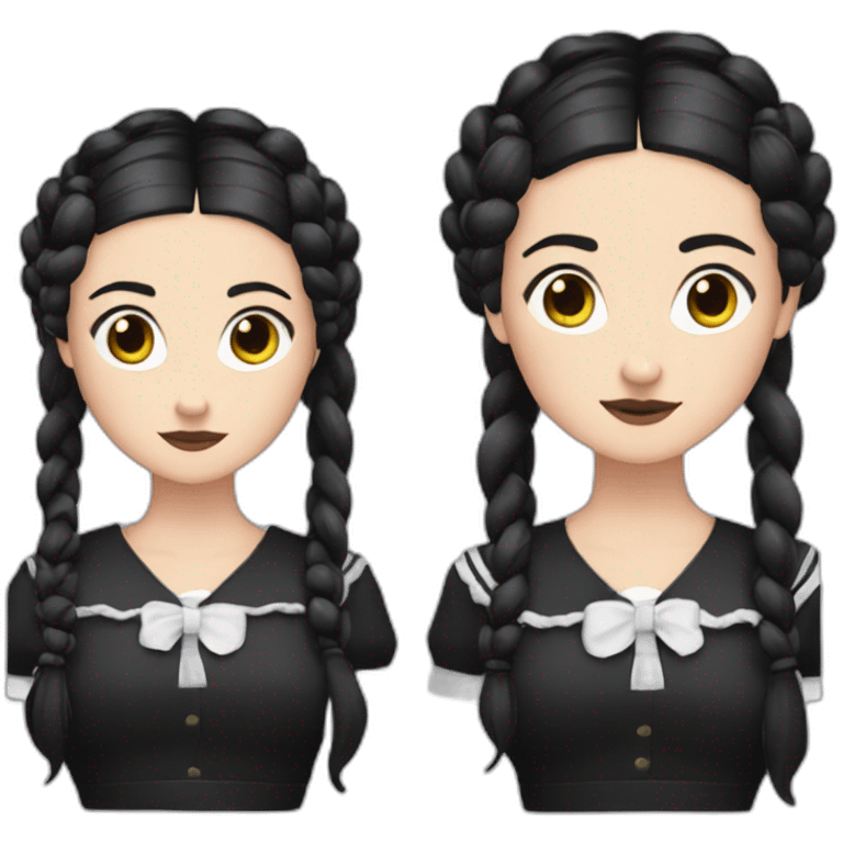 Wednesday adams with plaits emoji