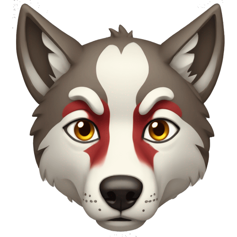 Red unamused wolf emoji