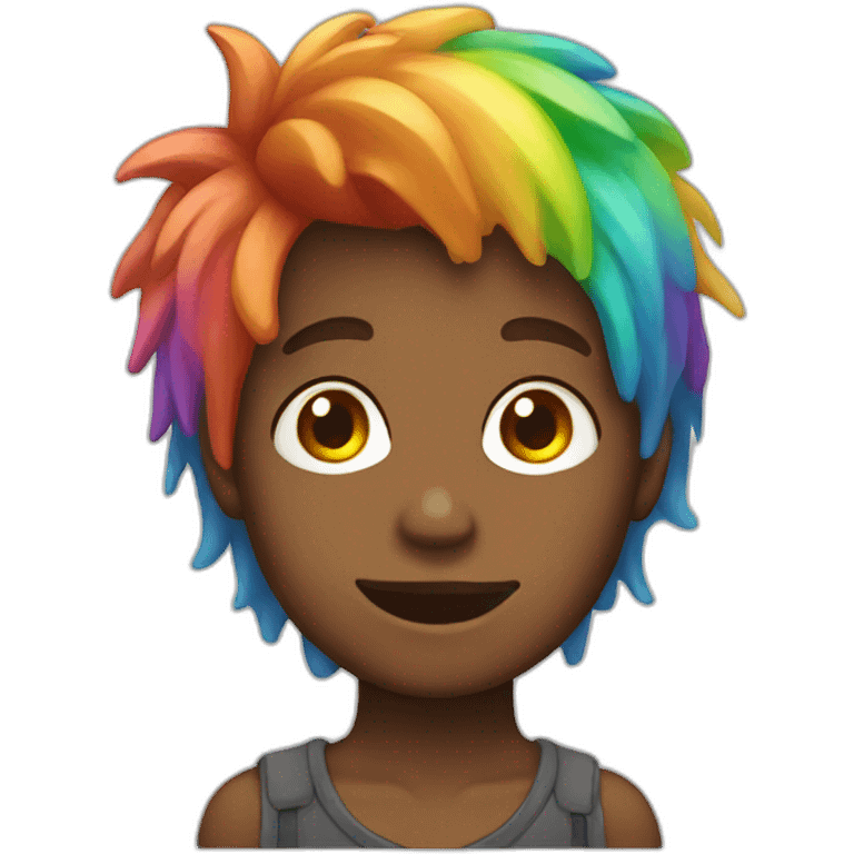 boy with rainbow hairs emoji