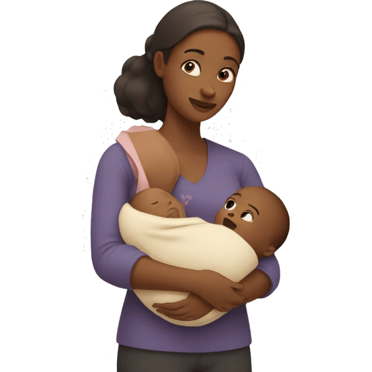 mother with baby in her arms emoji