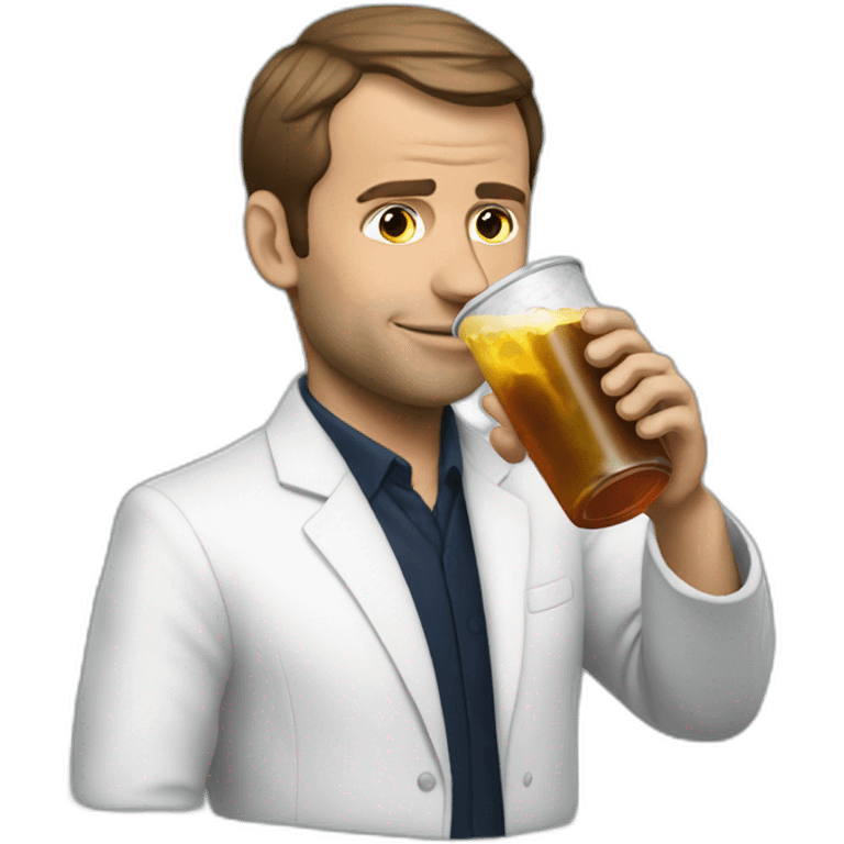 macron drinking soda emoji