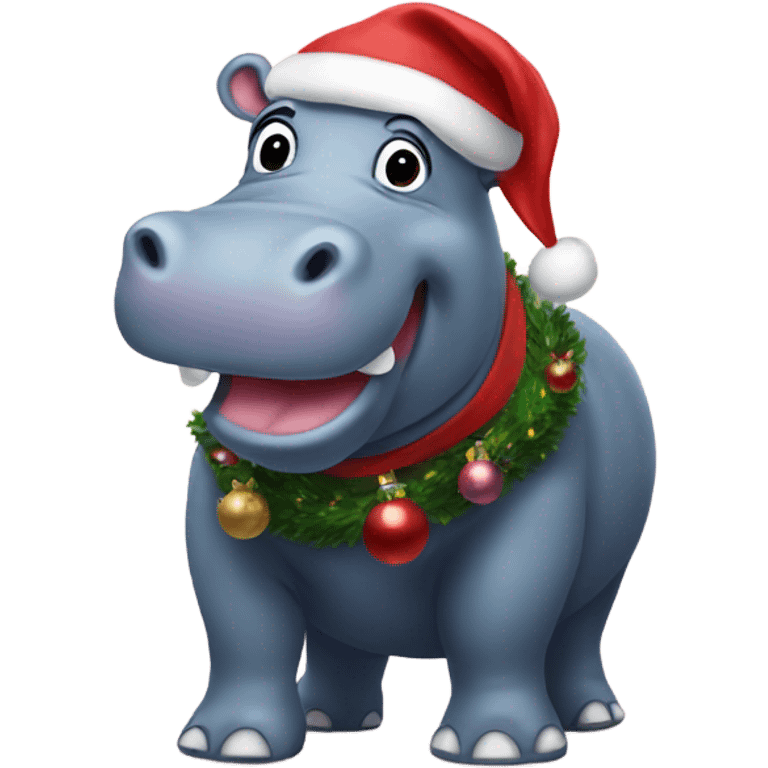 Christmas hippo emoji