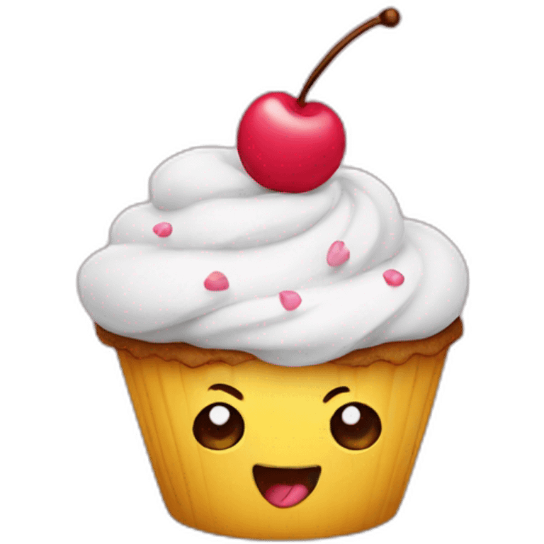 Happy cupcake emoji