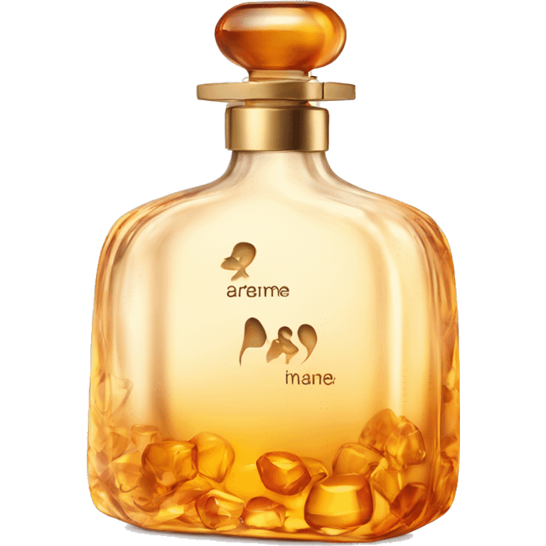 perfume bottle with amber romance written on it emoji