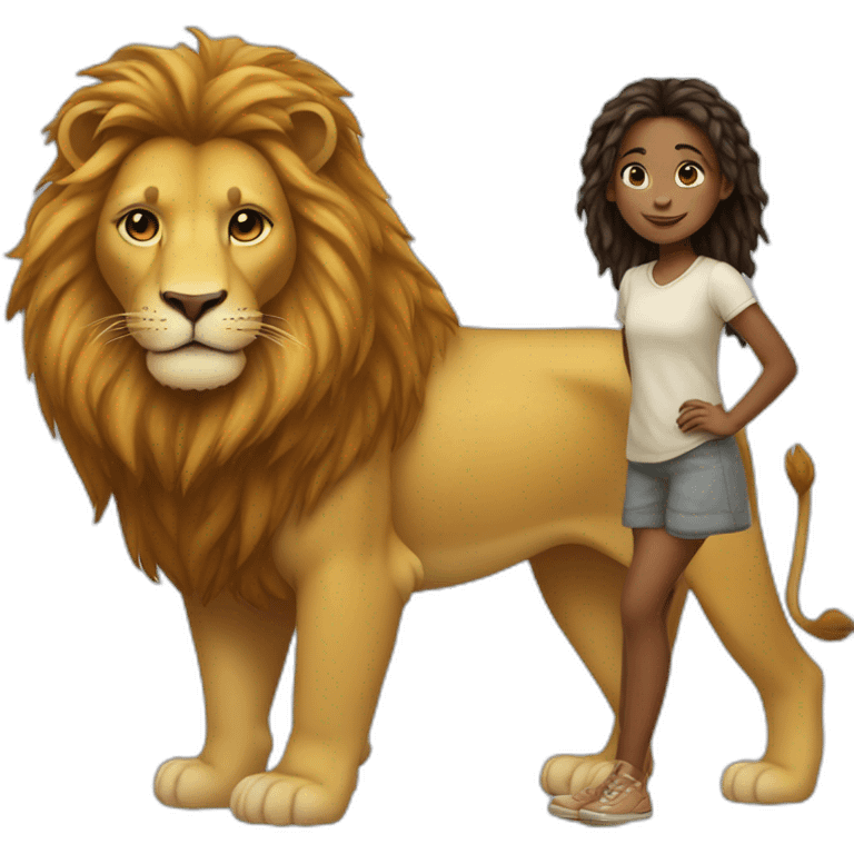 Girl on a lion emoji