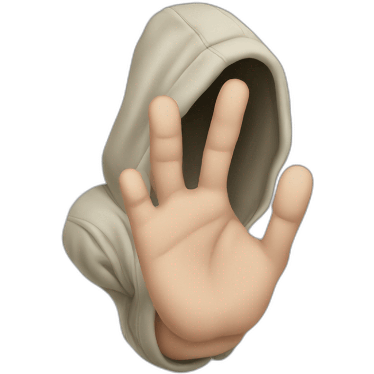 hand sagging from hoodie emoji