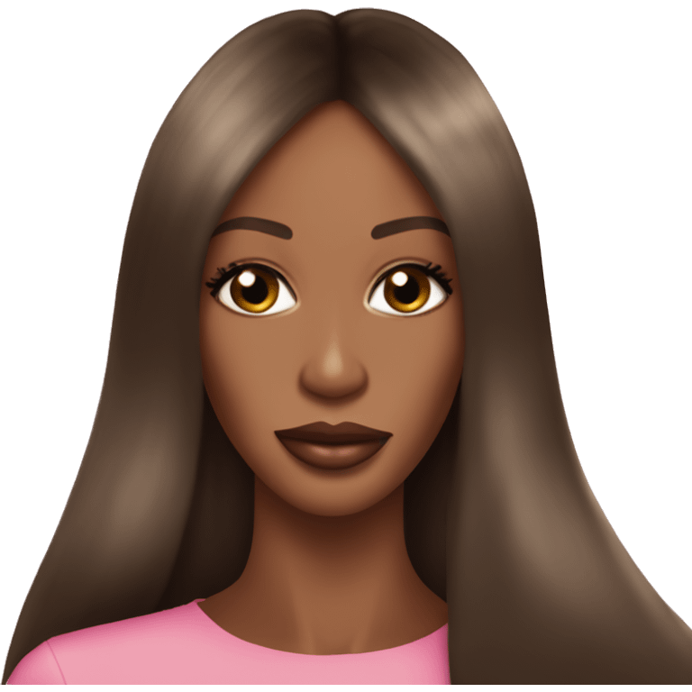 Naomi Campbell pretty runway long hair pink emoji