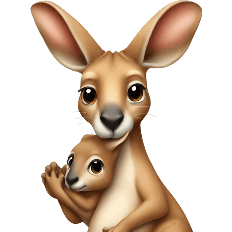 kangaroo with baby in its pouch emoji