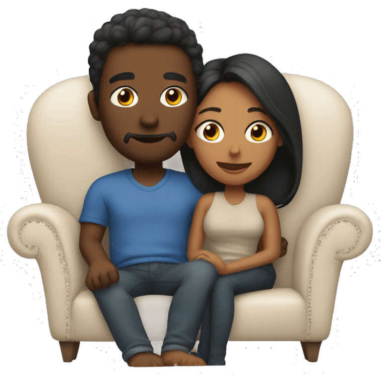 Couple snuggling on couch  emoji