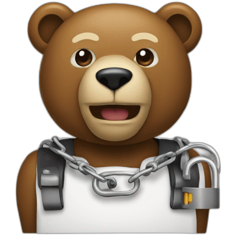 Man padlock bear side looking emoji