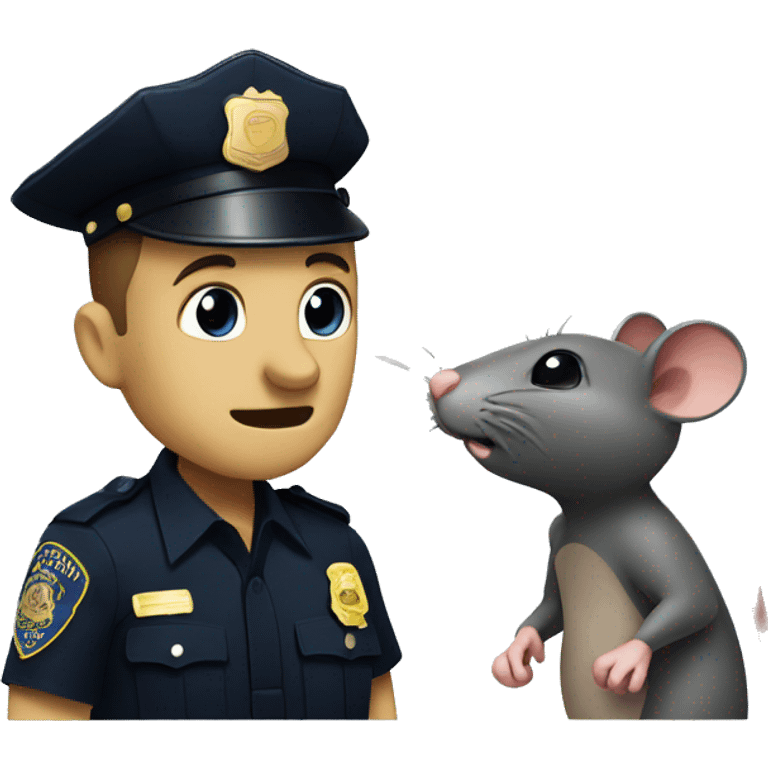 Rat talking to cop emoji