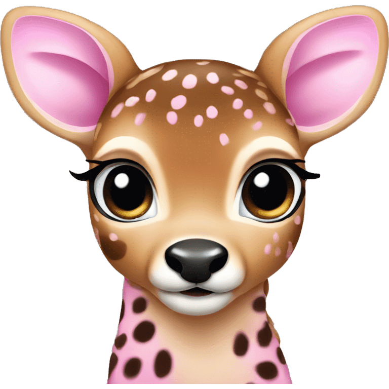 baby deer with pink cheetah print emoji