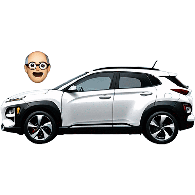 Steve jobs driving a hyundai kona emoji