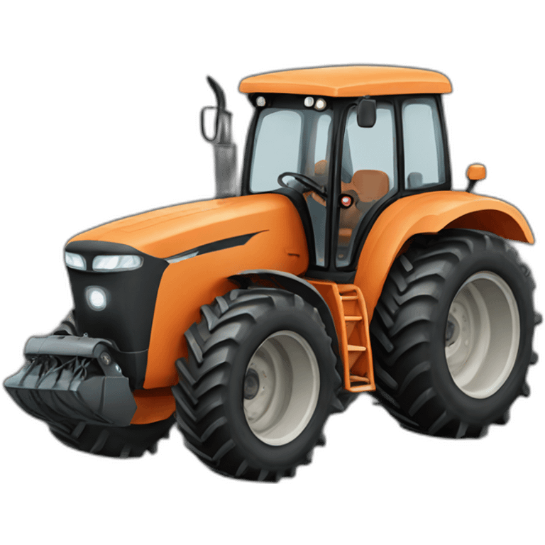 tractor with a face emoji