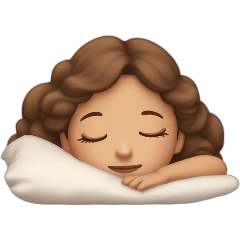 brown hair young girl sleeping emoji