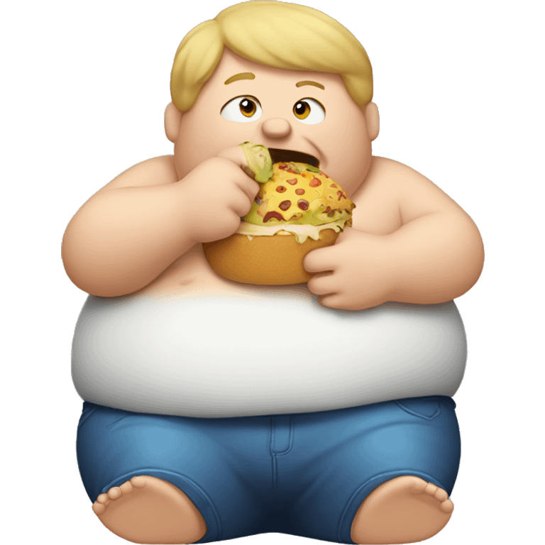 Fat boy eating  emoji