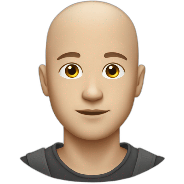 white young man bald emoji