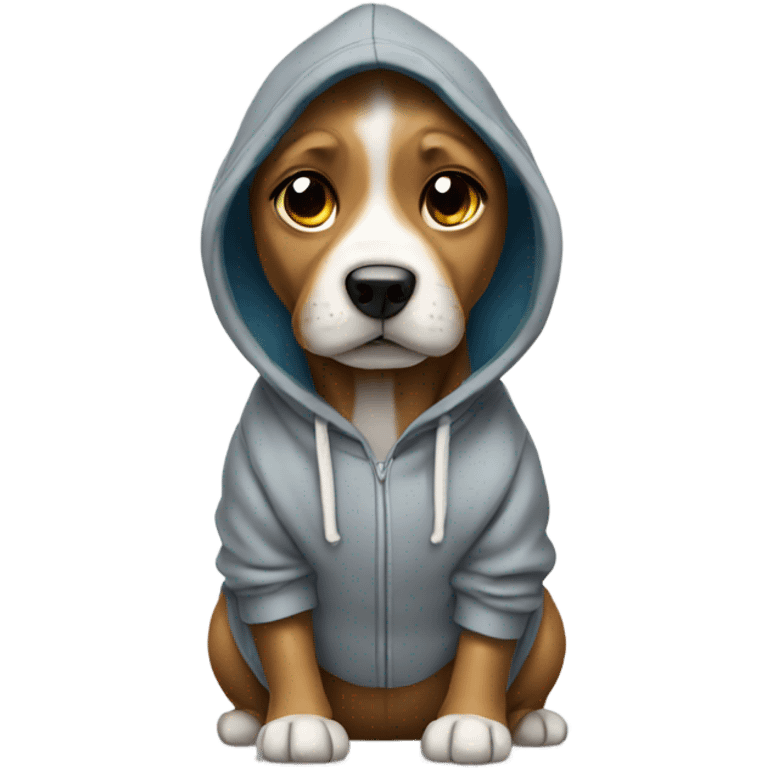 Dog wearing a hoodie  emoji