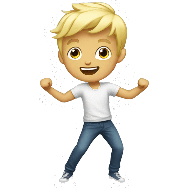 blond boy dacing emoji