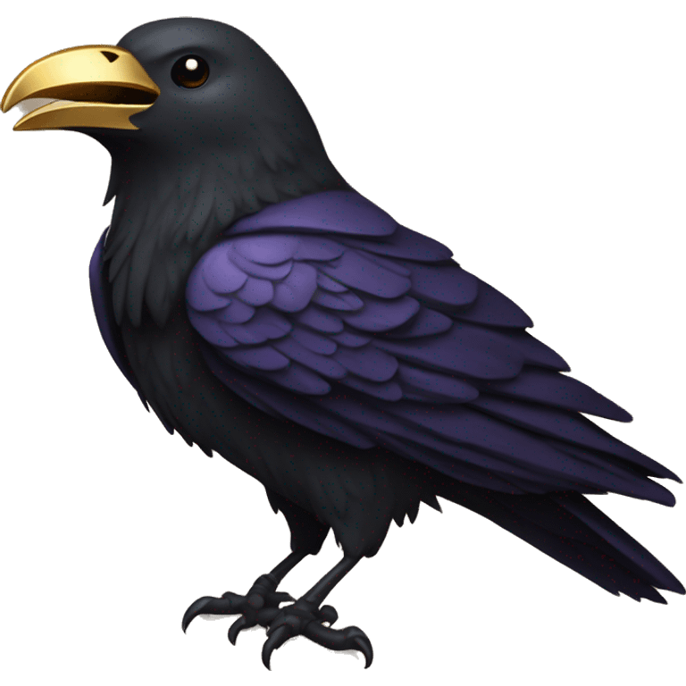 raven with a gold fiammard dagger in his mouth emoji