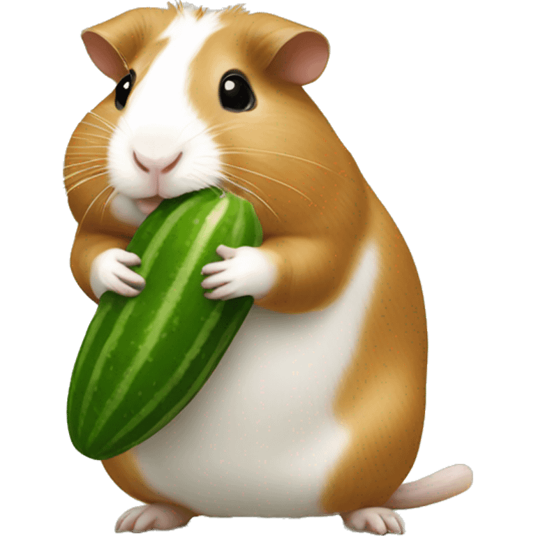 Guineapig standing on 2legs eating cucumber  emoji