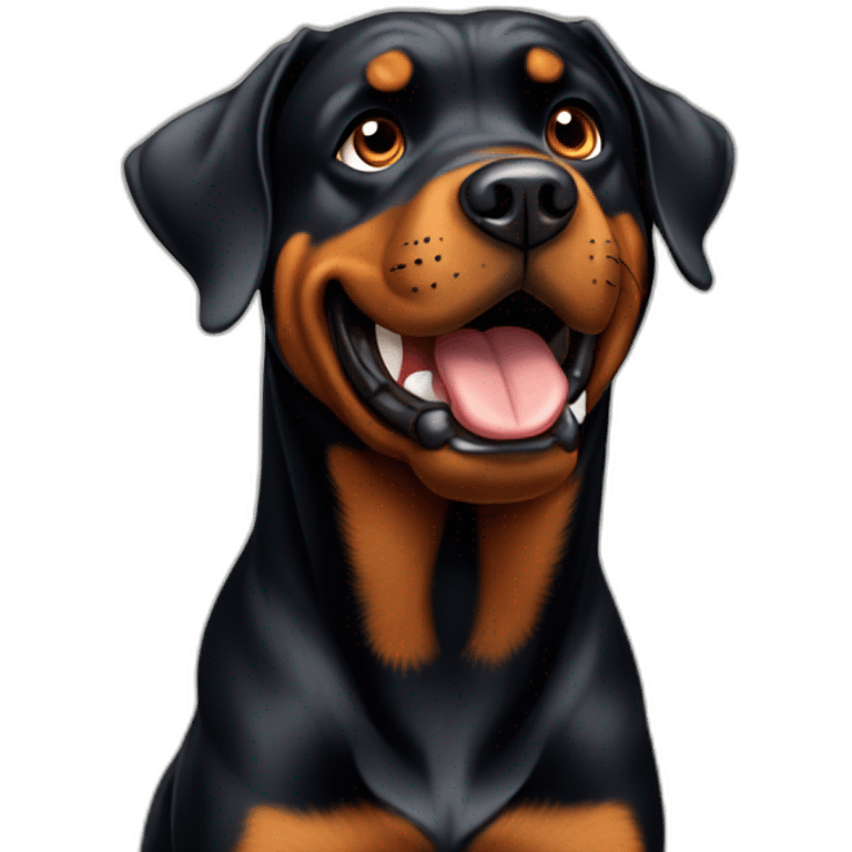 Goofy rottweiler emoji