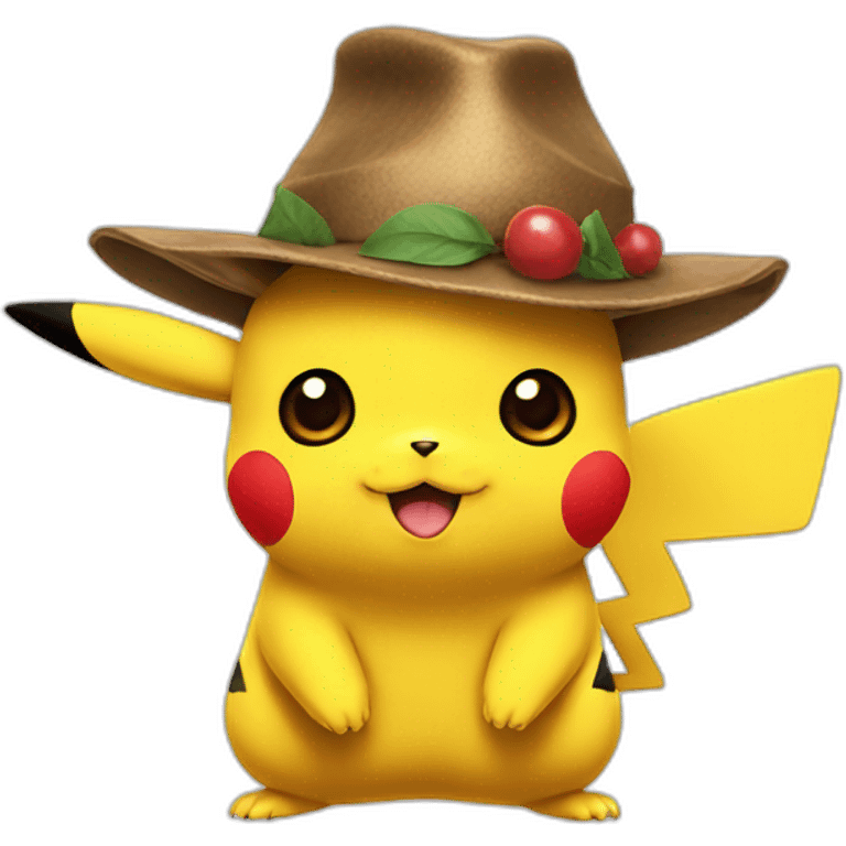 Pikachu with hat emoji