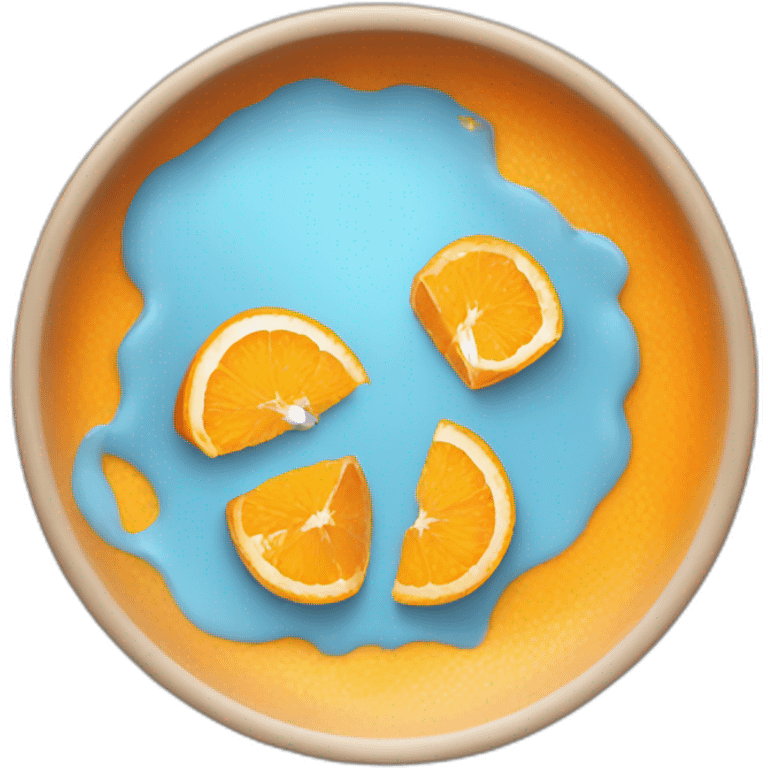 orange vomit in dish top view emoji