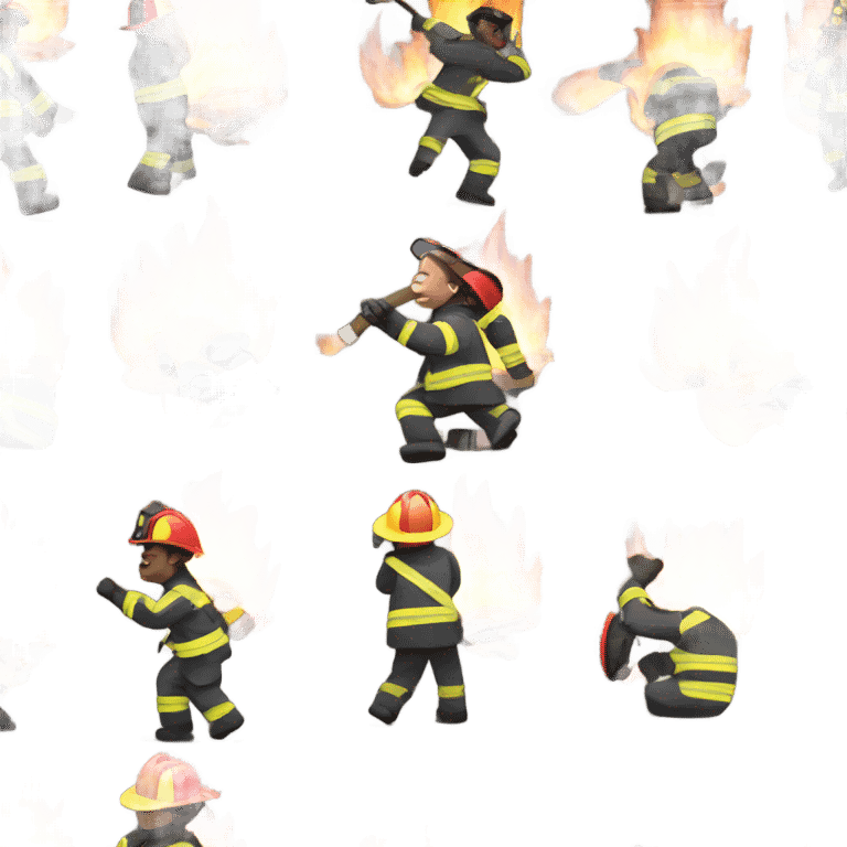 Firefighter fighting fire emoji