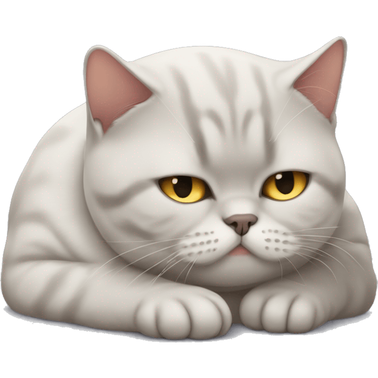 British shorthair cat begie sleeping  emoji