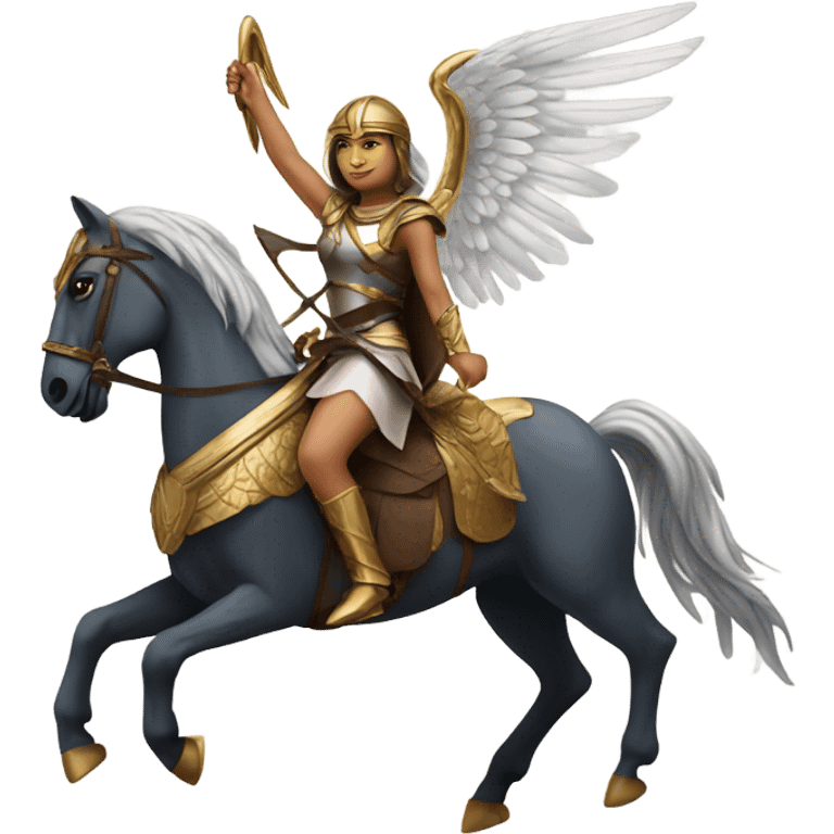 Valkyrie riding a winged horse emoji