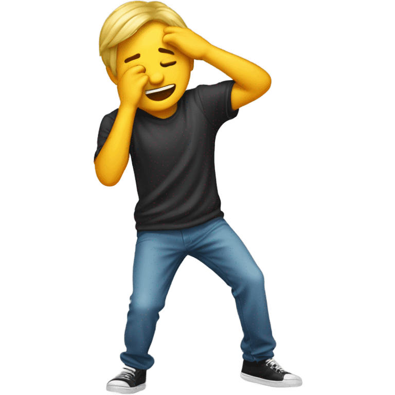 Guy doing the dab emoji