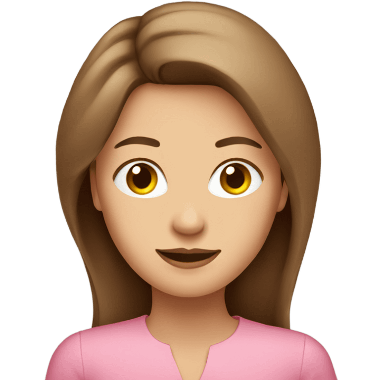 long-brown-hair-elegant-woman-pink-shirt emoji