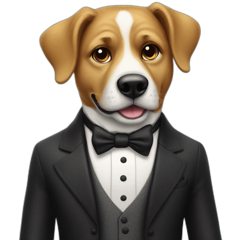 Mr Monopoly with a mustache as a dog emoji