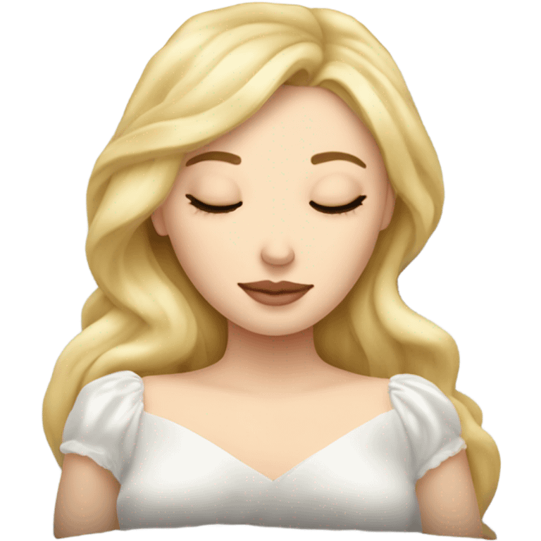 sleeping beauty blonde white girl with a silk pillow emoji