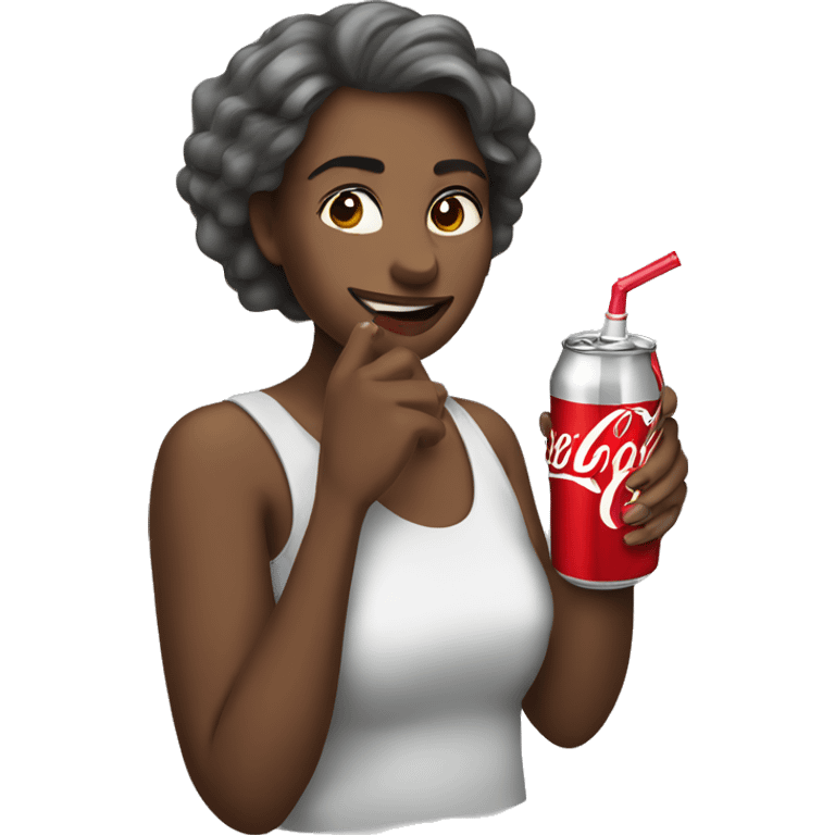 woman drinking diet coke emoji