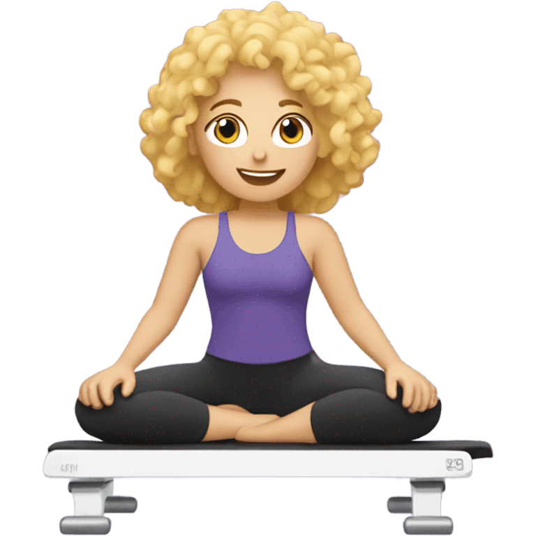 pilates and blonde curly hair  emoji