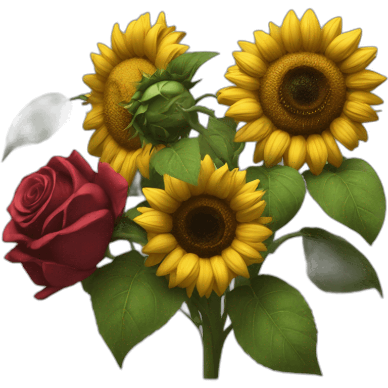 swap sunflowers with roses 3d realistic emoji