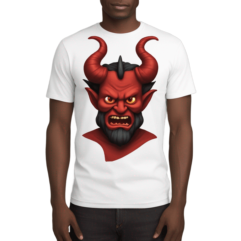 T shirt with a Picture of satan on it emoji