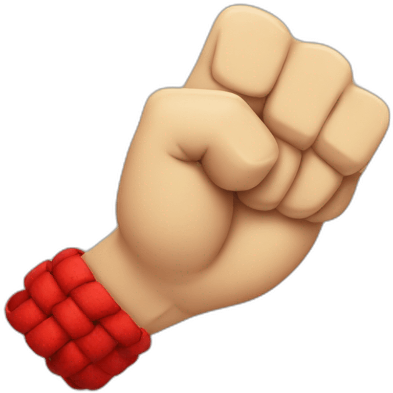 Apple style Fist with red bracelet emoji