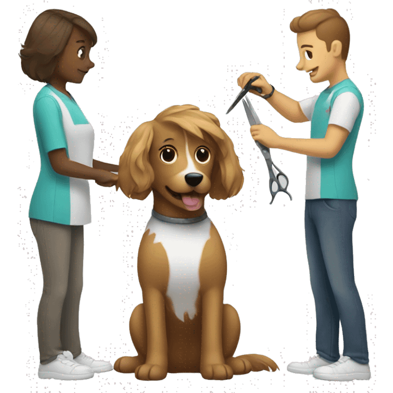 Dog getting a haircut emoji