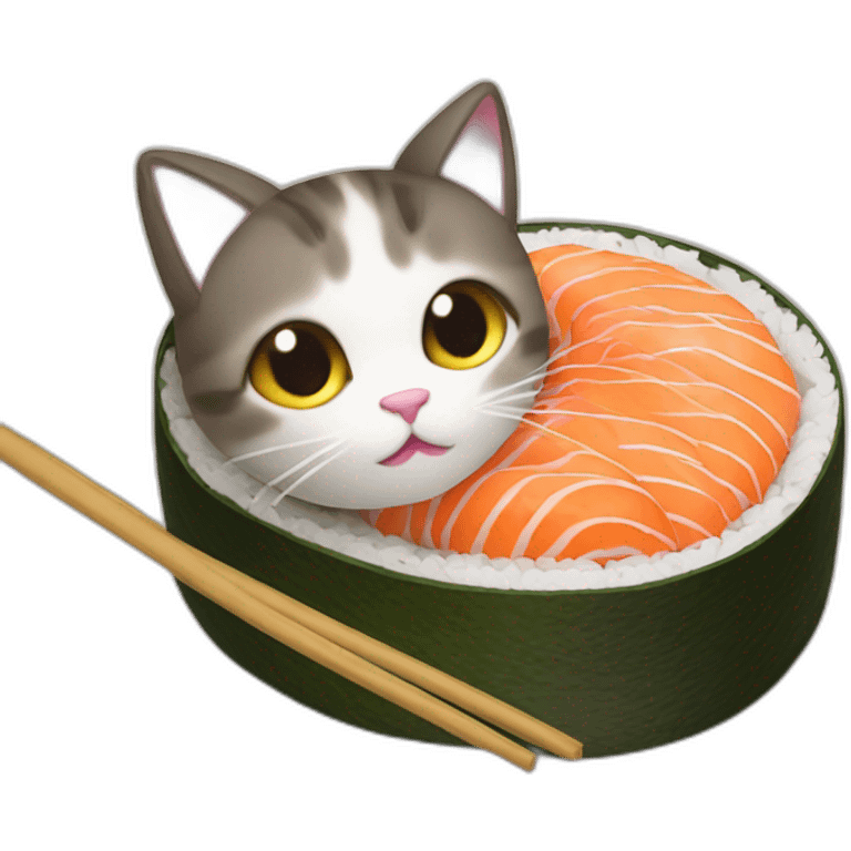 Cat in a sushi roll emoji